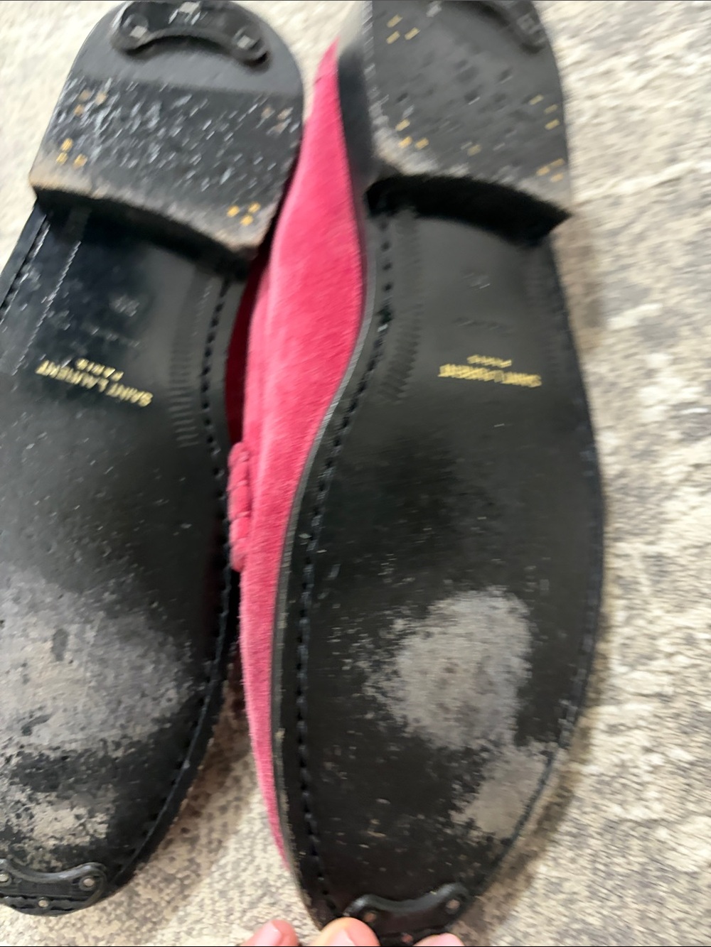 Saint Laurent Women's Suede Penny Loafers in Berry Pink - Picture 2 of 2